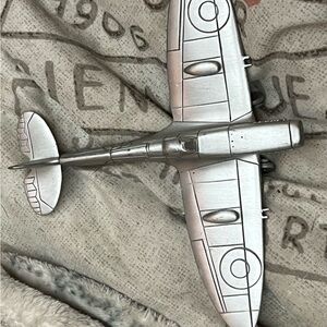 Vintage Pewter Airplane Supermarine Spitfire Aircraft